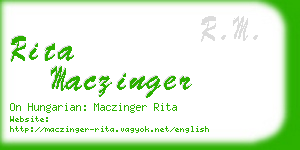 rita maczinger business card